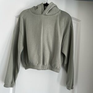 Zara Sage Green Cropped Sweatshirt